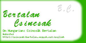 bertalan csincsak business card